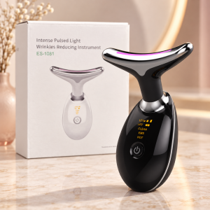 Masajeador dispositivo para masaje de cuello, estiramiento de piel con terapia de luz 7 colores LED, recargable USB. Venta al por mayor