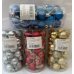 Set de esferas navideñas pequeñas de plástico. 30 piezas por bote, colores surtidos (rojo, dorado, plata y azul) Venta por mayoreo .ES-3CM