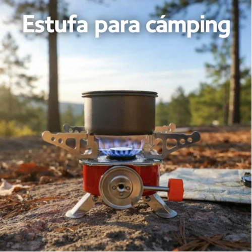 Estufa portátil ideal para camping y exteriores. Diseño compacto y práctico para cocinar en viajes o excursiones. No incluye gas. Venta por mayoreo Estufa portátil ideal para camping y exteriores. Diseño compacto y práctico para cocinar en viajes o excursiones. No incluye gas. Venta por mayoreo