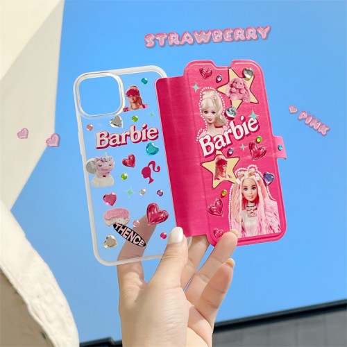 Funda para celular de cuero con tapa de BARBIE F-09720