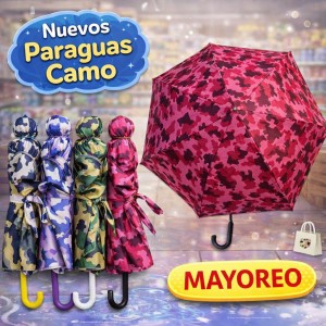 Paraguas Plegable Estampado Camuflaje por Mayoreo F0017