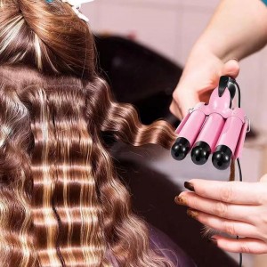  Rizadora para cabello con 3 tubos para enchinar, colores variados al por mayor RS-11