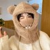 Gorro bufanda conjunto de una pieza de oso estilo máscara para invierno  FDD-181617