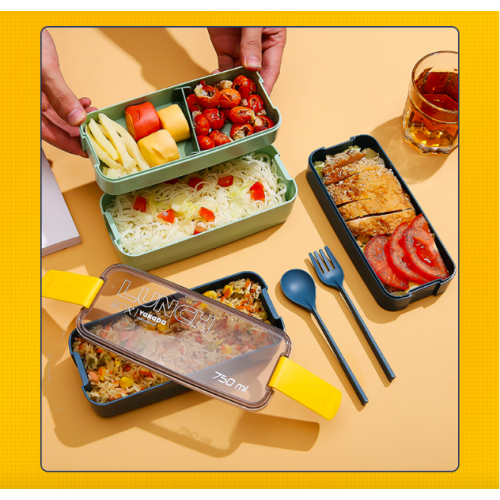 Lunch box con cubiertos, de 750ml doble capa FH106