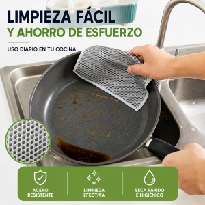Fibra de limpieza de malla para cocina, ideal para tallar sartenes, ollas y utensilios. Venta por mayoreo