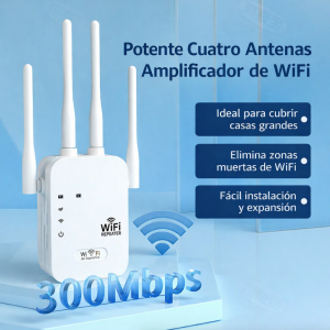 Repetidor de señal WiFi 300M a 1200M ideal para ampliar la cobertura en el hogar u oficina, diseño compacto y práctico. Venta por mayoreo FM-000154