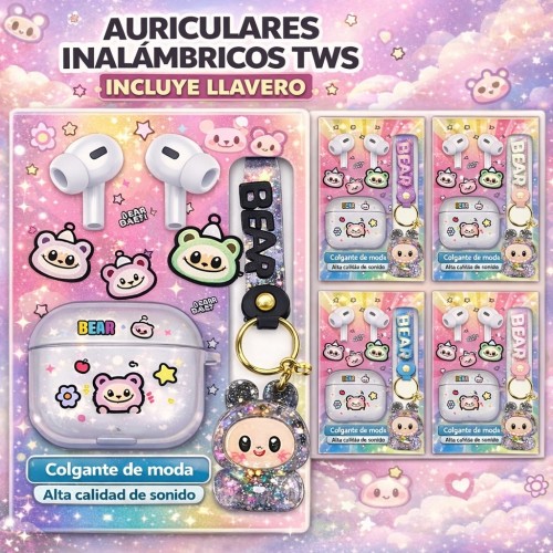 Auriculares Inalámbricos TWS con Llavero Decorativo | Mayoreo FR-9510