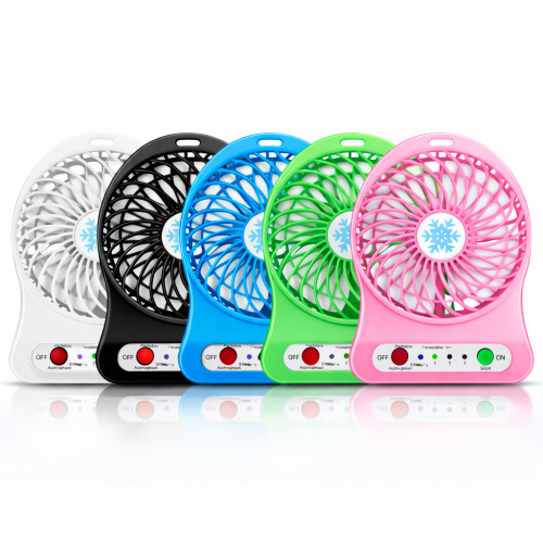 Mini ventilador portátil recargable USB con 3 velocidades, colores surtidos ideal para escritorio o viaje mayoreo FS-0203