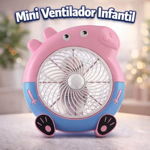 Mini Ventilador Infantil Portátil Diseño Caricatura Recargable por Mayoreo - FS-1137