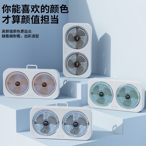 Ventilador portátil vertical de doble cabezal, diseño moderno, ideal para mayoreo, FS-1145