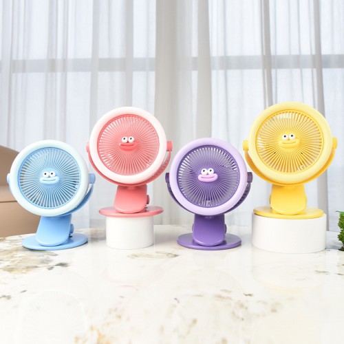 Ventilador de escritorio pequeño con luz Infantil diseño colorido y recragble USB mayoreo FS-4605 