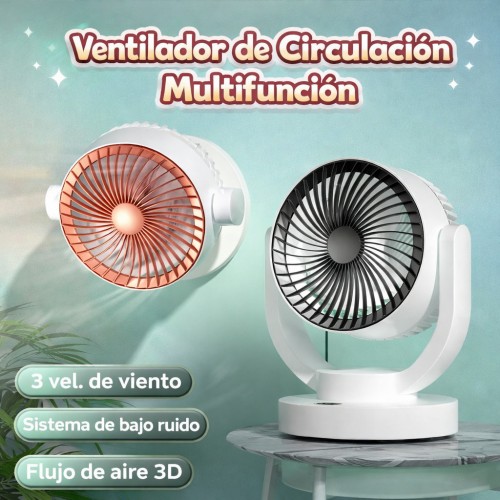 Ventilador oscilante recargable de escritorio, portátil de 21cm*27cm, Mayoreo FS284