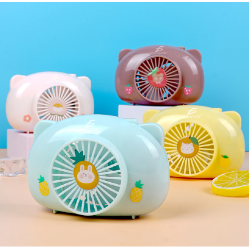 Mini ventilador de frutas de colores pastel recargable FS314