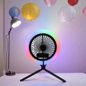 Aro de luz con trípode con pequeño ventilador de mesa al por mayor FS345