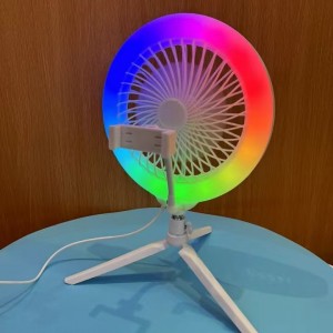 Aro de luz con trípode con pequeño ventilador de mesa al por mayor FS346