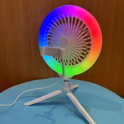 Aro de luz con trípode con pequeño ventilador de mesa al por mayor FS346