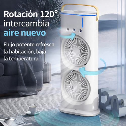 Ventilador de torre doble con oscilación 120°, diseño vertical silencioso y portátil para hogar u oficina mayoreo FSF-5005