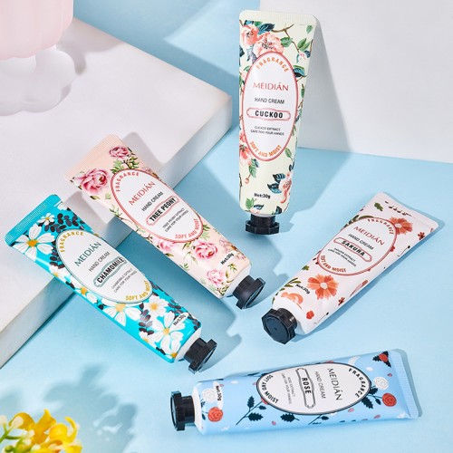 crema de manos meidian con fragancia floral, hidratante y suavizante, presentación 30 g, venta por mayoreo FYK09777