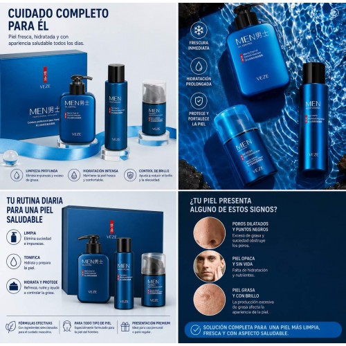 Kit de Cuidado Facial Masculino Hidratante Premium por Mayoreo