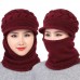 Gorro grueso tejido tipo pasamontañas para mujer en invierno FZ228