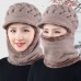 Gorro grueso tejido tipo pasamontañas para mujer en invierno FZ228