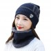 Conjunto de gorro y bufanda de lana con diseño de M,5 COLORES DISTINTOS FZ233