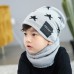 Conjunto de gorro y bufanda de lana para niños,5 colores surtidos FZ235