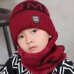 Conjunto de gorro y bufanda de invierno,para niños pequeños con diseño de M,4 COLORES SURTIDOS FZ236