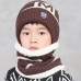 Conjunto de gorro y bufanda de invierno,para niños pequeños con diseño de M,4 COLORES SURTIDOS FZ236