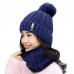 Conjunto de gorro aprueba de viento para mujer con pompon en el gorro FZ237