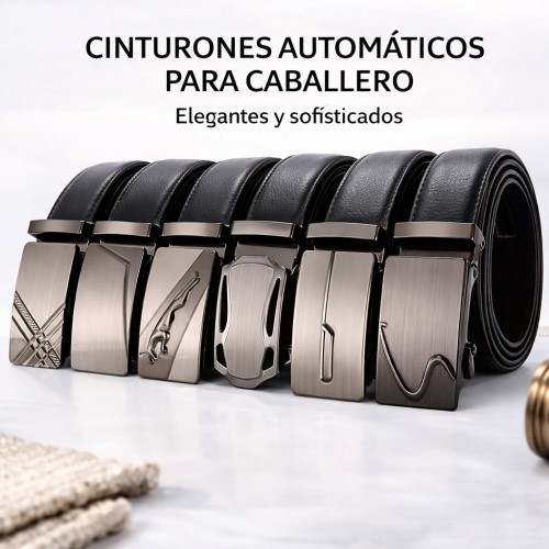 Cinturón con hebilla automática para hombre 123cm FZ313