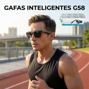 Gafas de sol inteligentes G58 con audio Bluetooth integrado. Ideales para el deporte y running
