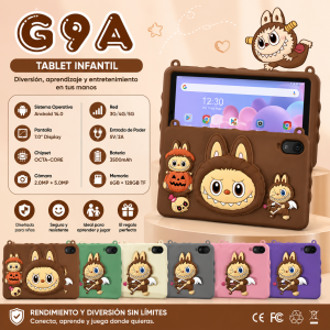 Tablet G9A con pantalla de 7 pulgadas, Android 14.0 y batería de 3500 mAh, ideal para entretenimiento y aprendizaje. Venta por mayoreo