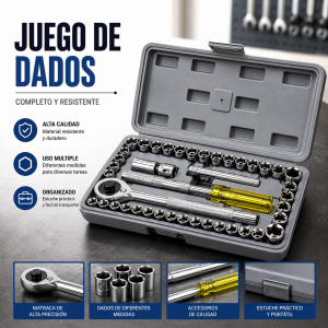 Juego de dados y matraca en estuche por mayoreo