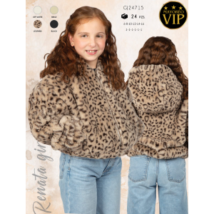 Chamarra de peluche para niña , extra suave y súper calientita. Pelo de conejo.   Calidad PREMIUM Venta al por mayor GJ24715 