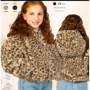 Chamarra de peluche para niña , extra suave y súper calientita. Pelo de conejo.   Calidad PREMIUM Venta al por mayor GJ24715 