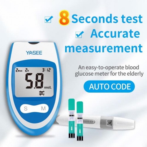 Medidor de glucosa en sangre, medidor de glucosa en sangre de alta precisión totalmente automático para el hogar, 4 en 1 glucómetro mayoreo GLM-79