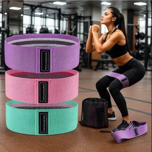 Set de 3 bandas de resistencia para glúteos y piernas para entrenamiento en casa, gimnasio, pilates y yoga. Venta por mayoreo