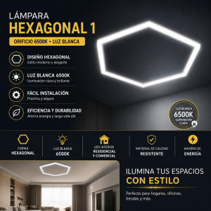Lámpara Hexagonal 6500K D-22471