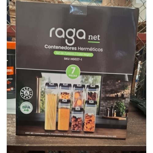 Set de 7 piezas de contenedores herméticos RAGA. Venta al por mayor