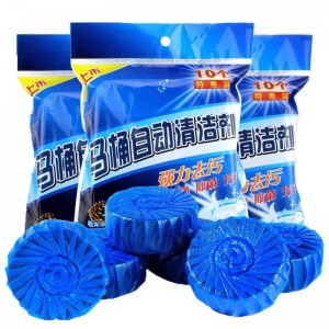 Pastillas limpiadoras para sanitario con aroma fresco, desinfección y desodorización automática, paquete con 10 piezas, venta al por mayor HKZ-19181