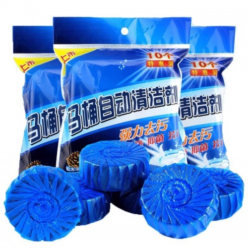 Pastillas limpiadoras para sanitario con aroma fresco, desinfección y desodorización automática, paquete con 10 piezas, venta al por mayor HKZ-19181