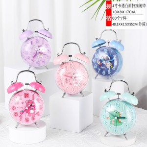 Reloj despertador infantil con campanas metálicas diseño de dibujos animados por mayoreo HL-5140