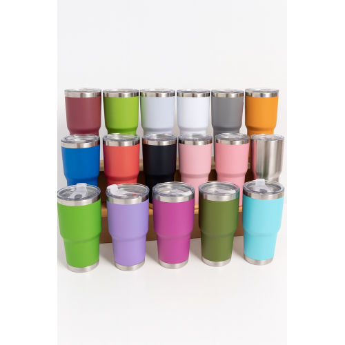 Vaso térmico de acero inoxidable 30 oz con tapa deslizante, colores variados, mantiene bebidas frías o calientes, venta por mayoreo HO-2324