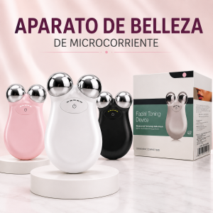 Aparato de belleza de microcorriente con diseño compacto y doble esfera metálica, varios colores. Venta por mayoreo