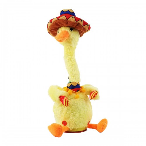 Pato bailarín musical giratorio 360° con canciones y luces, peluche interactivo para niños, venta al por mayor HS-YXHY
