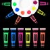 Pintura corporal y facial que brilla en la oscuridad, pintura corporal UV de neón para luz negra, maquillaje facial y corporal fluorescente lavable para maquillaje de Halloween