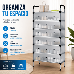 Organizador de Zapatos con 6 Niveles por Mayoreo HT-001