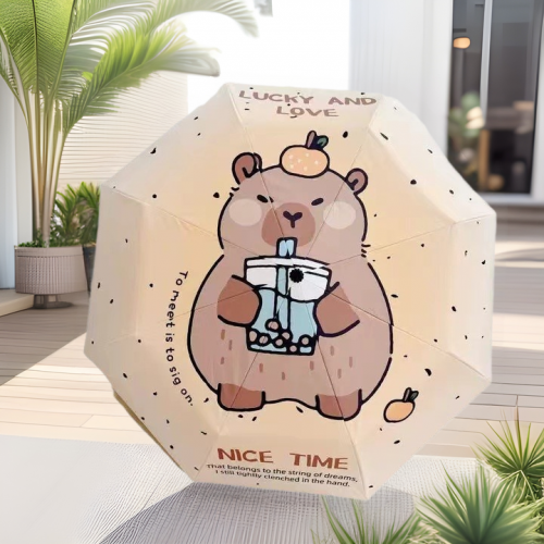 Paraguas plegable de bolsillo con diseños surtidos de personajes. Ideal para niños, venta por mayoreo HT-1009