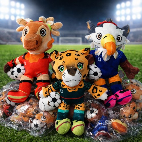 Llavero Peluches de Mascotas Futboleras con Balón por Mayoreo HT-1332